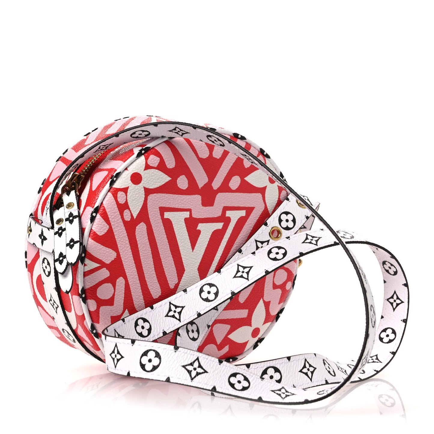 Monogram Giant Crafty Boite Chapeau Souple PM Rouge Rose Creme