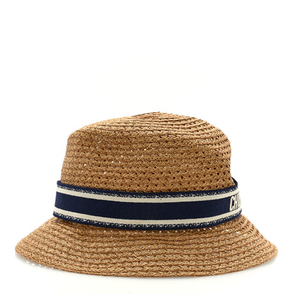 Christian Dior Straw Embroidered D-Bobby Bucket Hat 57 Natural 3 of 7