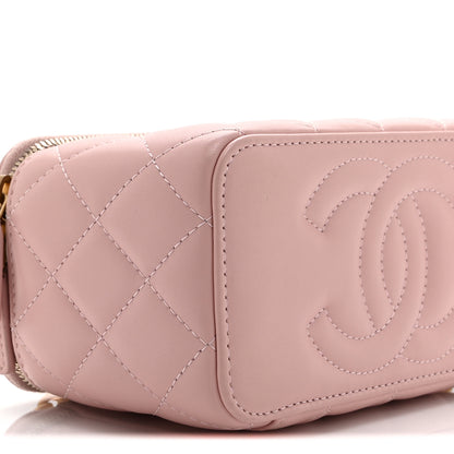Chanel Caviar Quilted Pearl Enamel Small Vanity Case With Chain Light Pink 10 of 11