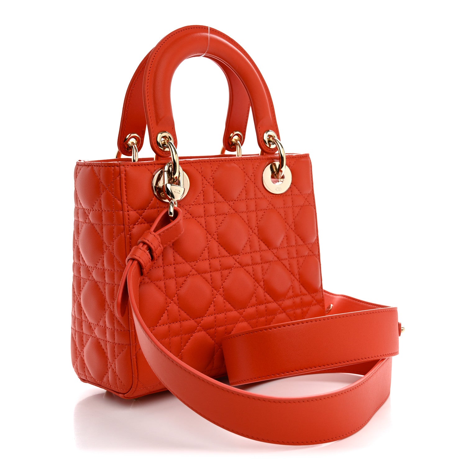 Christian Dior Lambskin Cannage Small My ABCDior Lady Dior Orange 3 of 10