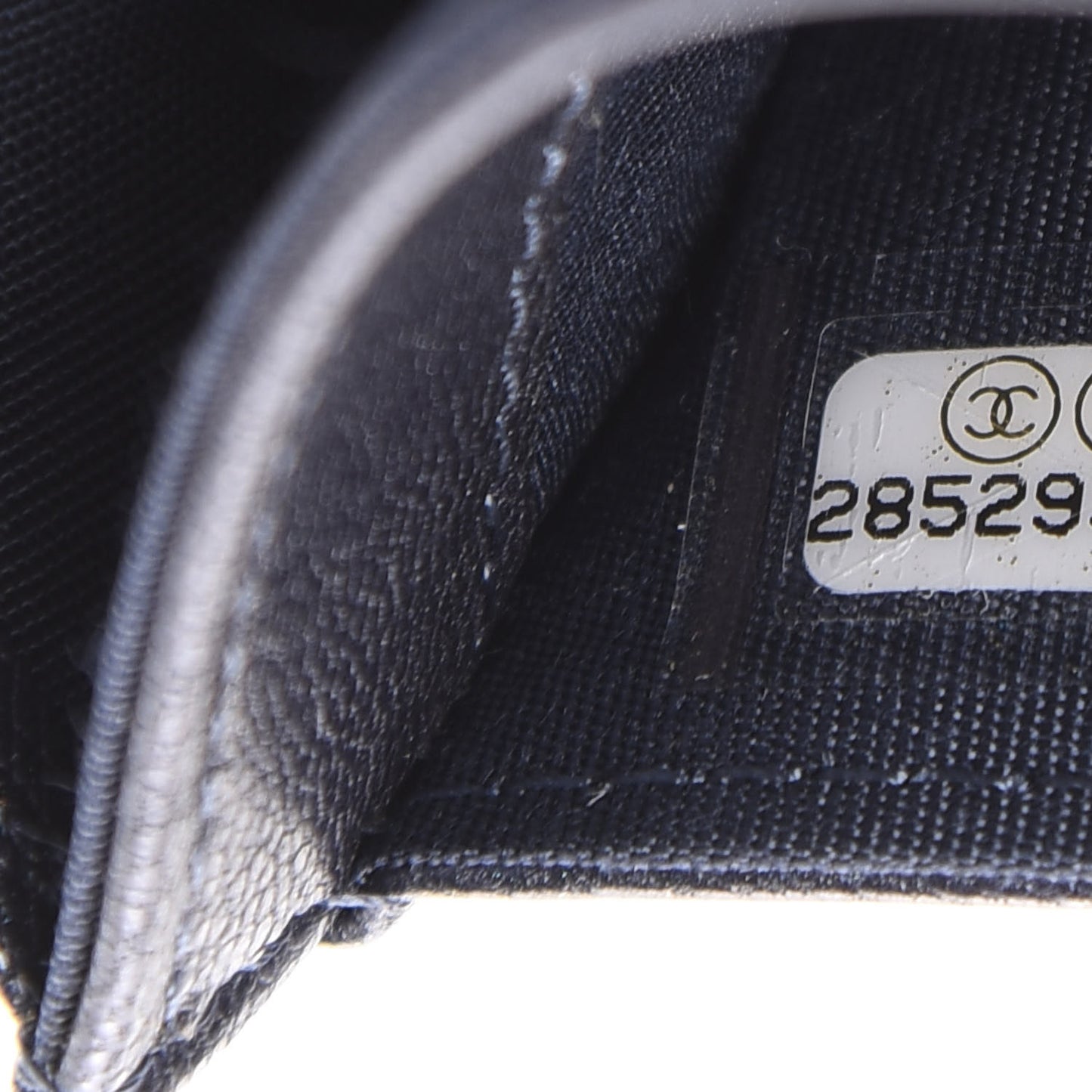 Goatskin Camellia Embossed Flap Card Holder Wallet Grey