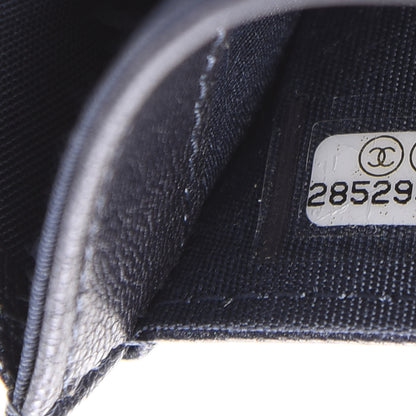 Chanel Goatskin Camellia Embossed Flap Card Holder Wallet Grey 8 of 9