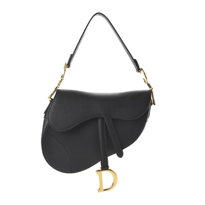 Christian Dior Grained Calfskin Saddle Bag Black 1 of 11