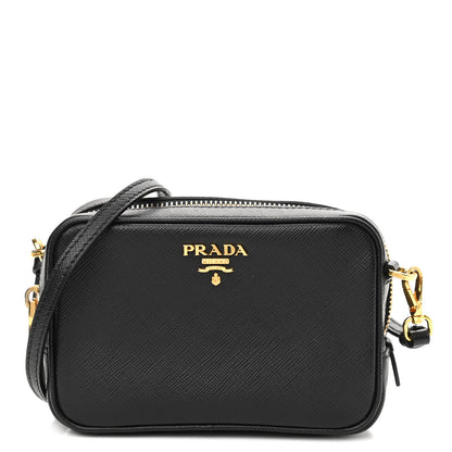 Prada Saffiano Mini Camera Crossbody Bag Black 1 of 9