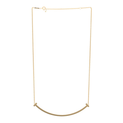 Tiffany 18K Yellow Gold Extra Large T Smile Pendant Necklace 3 of 4