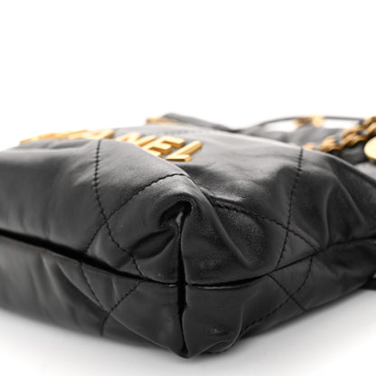 Chanel Shiny Calfskin Quilted Mini Chanel 22 Black 10 of 10