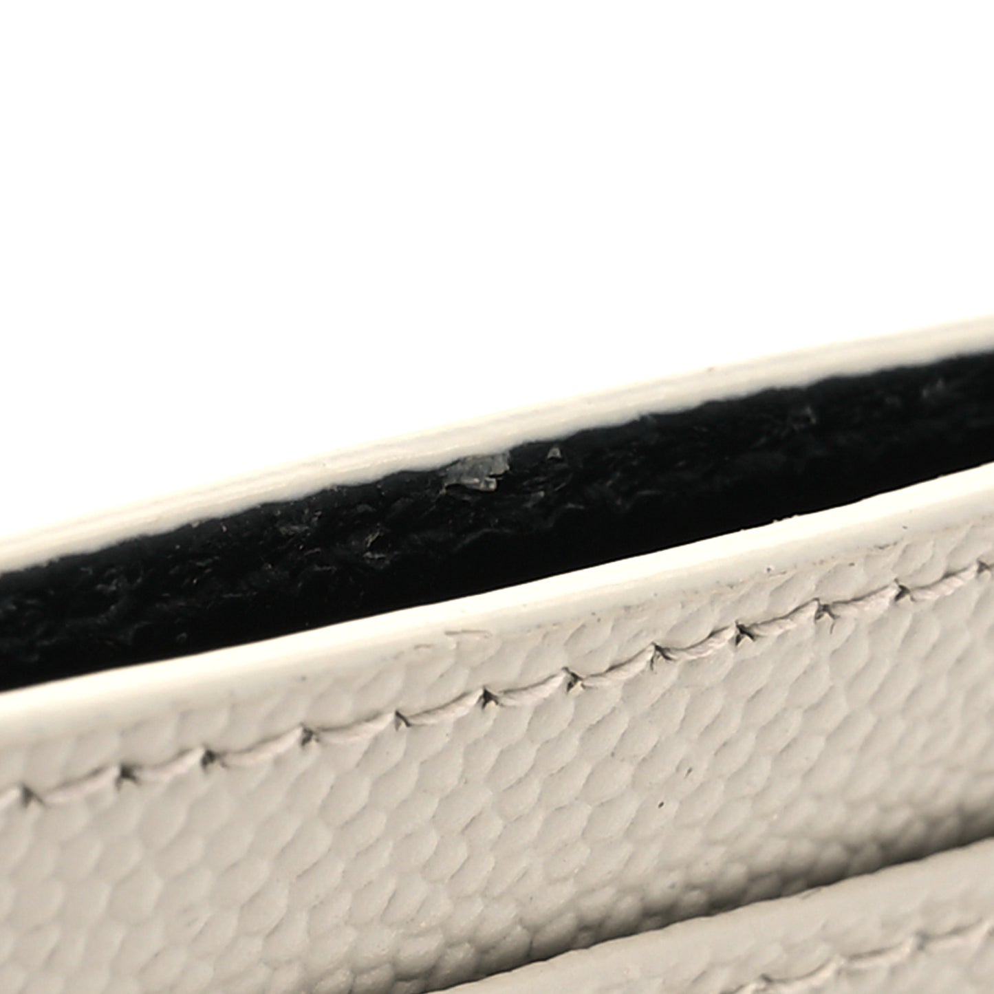 Grain De Poudre Matelasse Chevron Monogram Credit Card Case Crema Soft