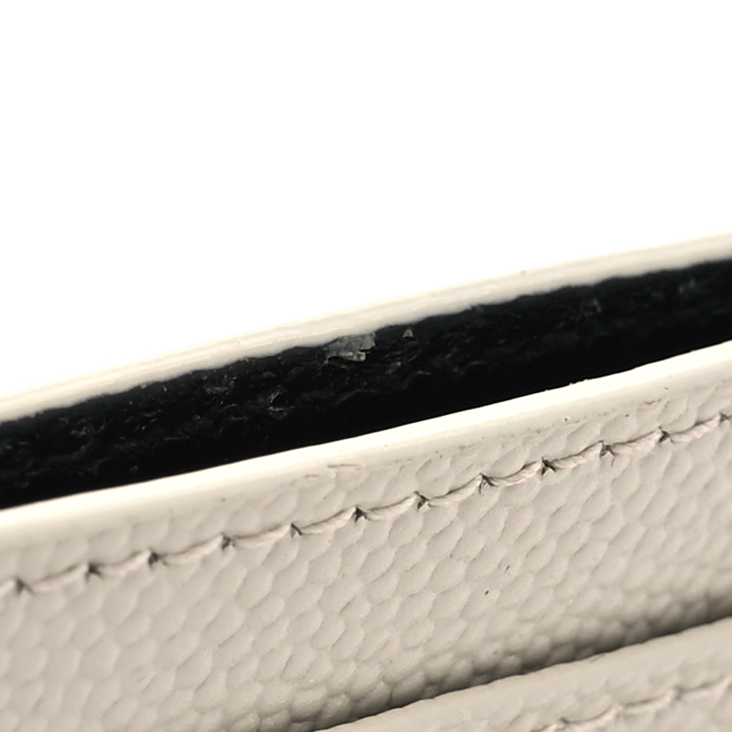 Saint Laurent Grain De Poudre Matelasse Chevron Monogram Credit Card Case Crema Soft 10 of 16