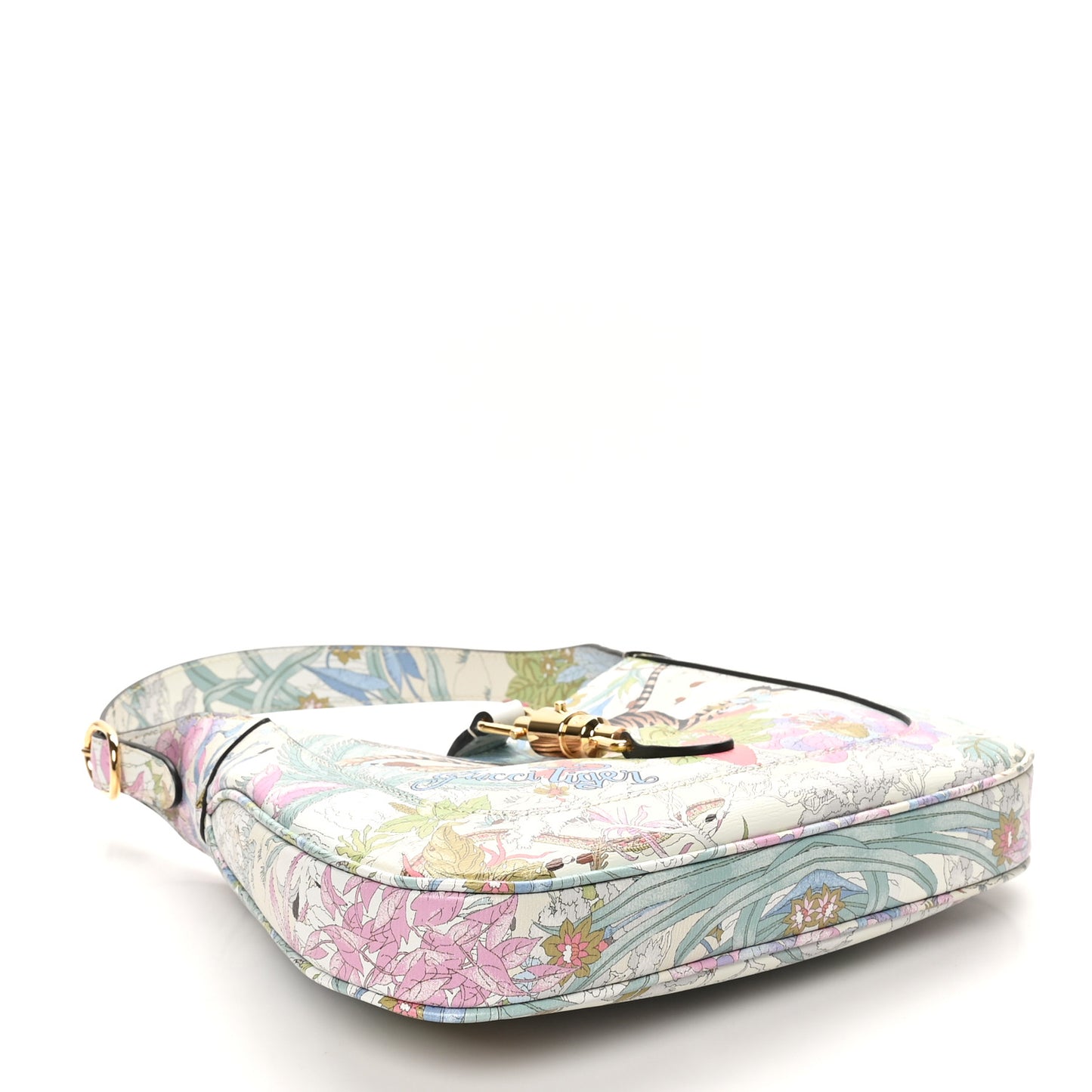 New Shangai Calfskin Tiger Savanah Small Jackie 1961 Hobo Chalky White Multicolor