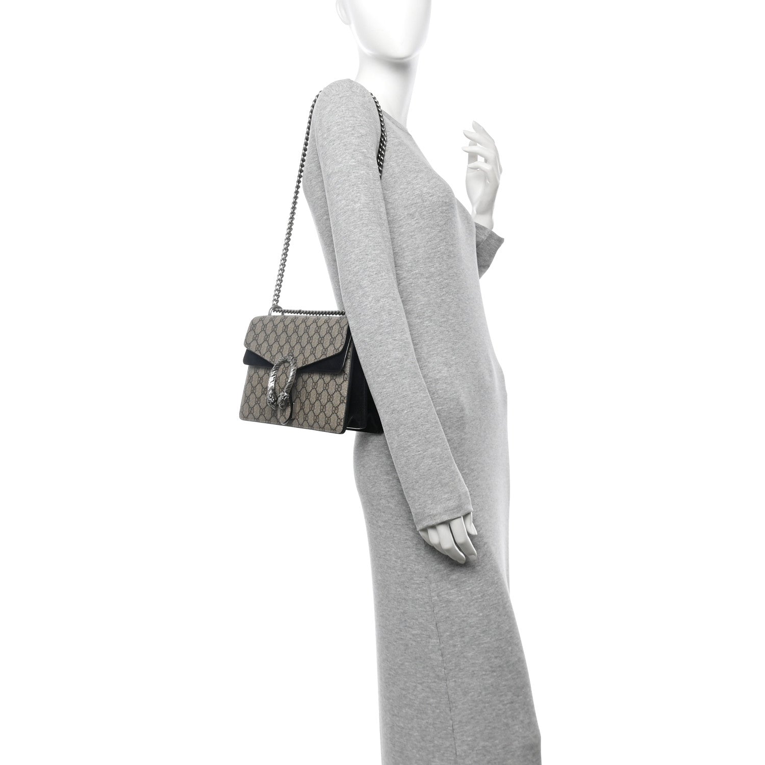 Gucci GG Supreme Monogram Small Dionysus Shoulder Bag Black 2 of 13