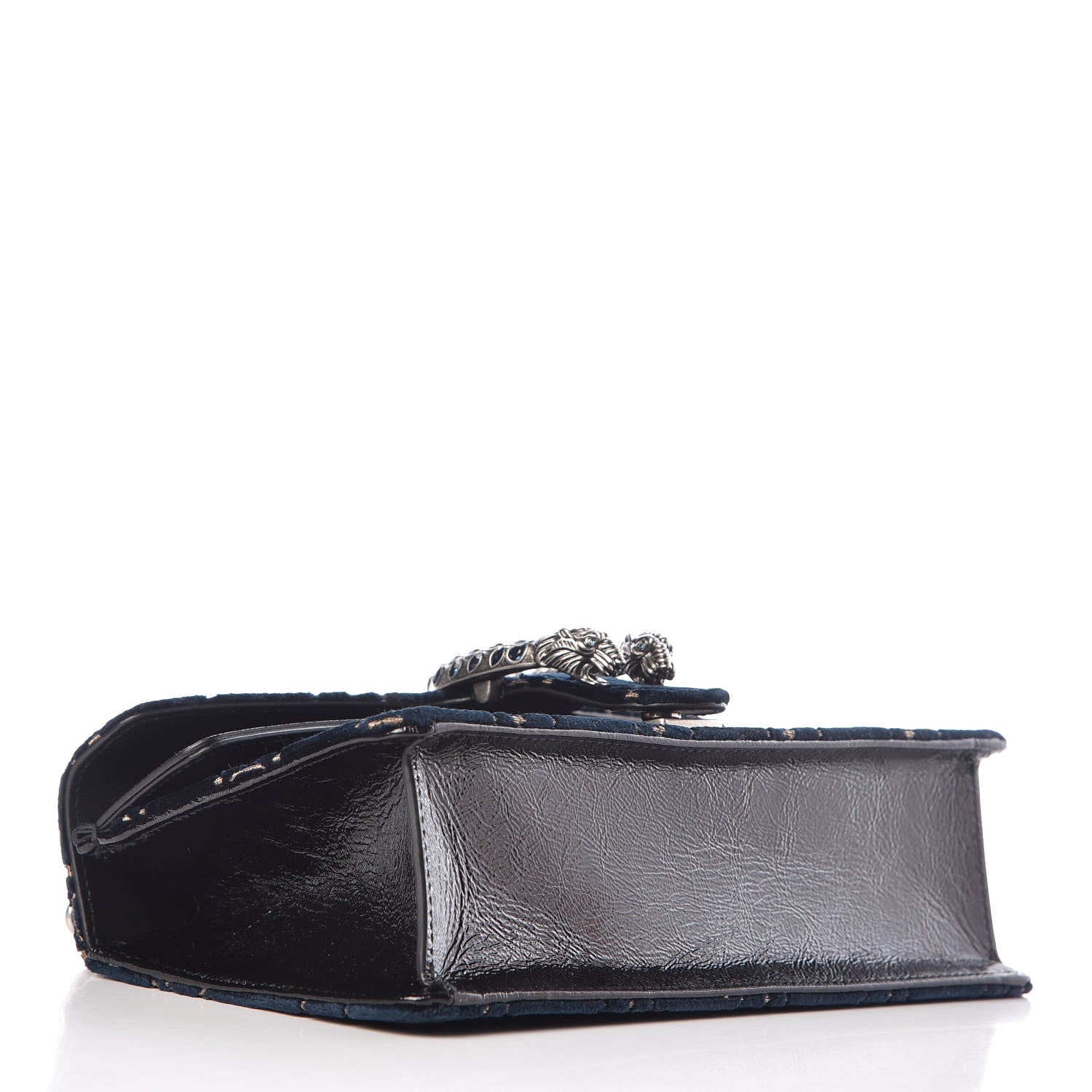 Gucci Velvet Skipper Crystal GG Monogram Small Dionysus Shoulder Bag Blue Beige Black 4 of 7