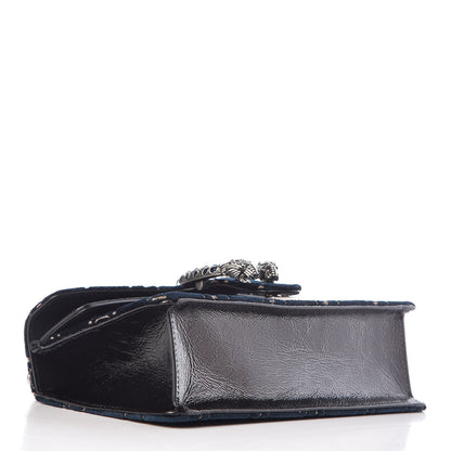 Gucci Velvet Skipper Crystal GG Monogram Small Dionysus Shoulder Bag Blue Beige Black 4 of 7
