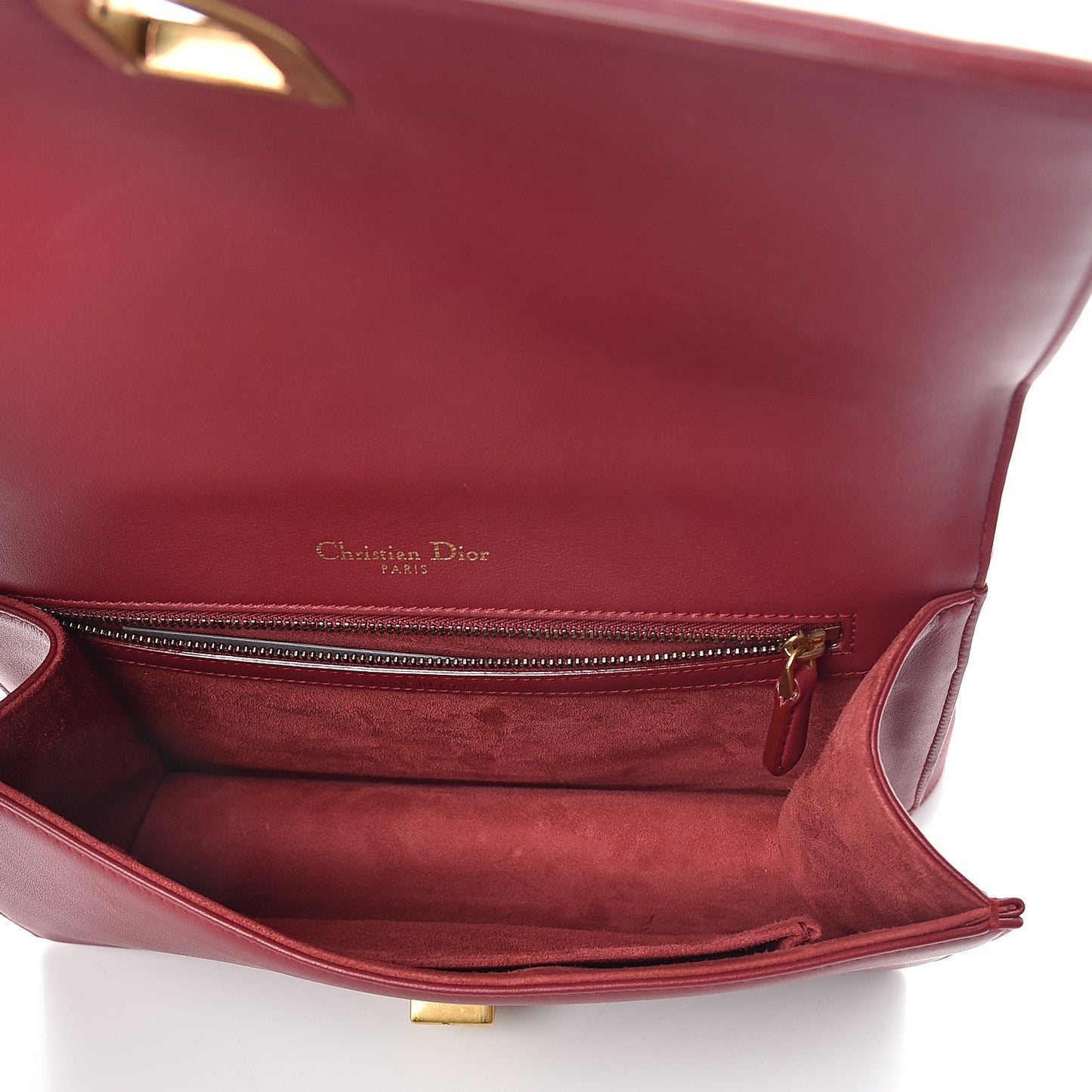 Calfskin Studded Medium Diorama Flap Bag Burgundy