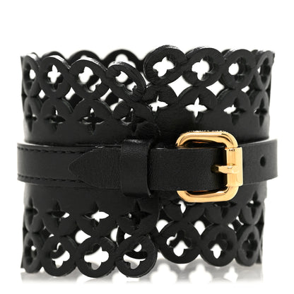 Louis Vuitton Calfskin Flower It Bracelet 17 Black 1 of 4
