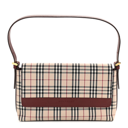 Burberry House Check Flap Bag Burgundy 1 of 7
