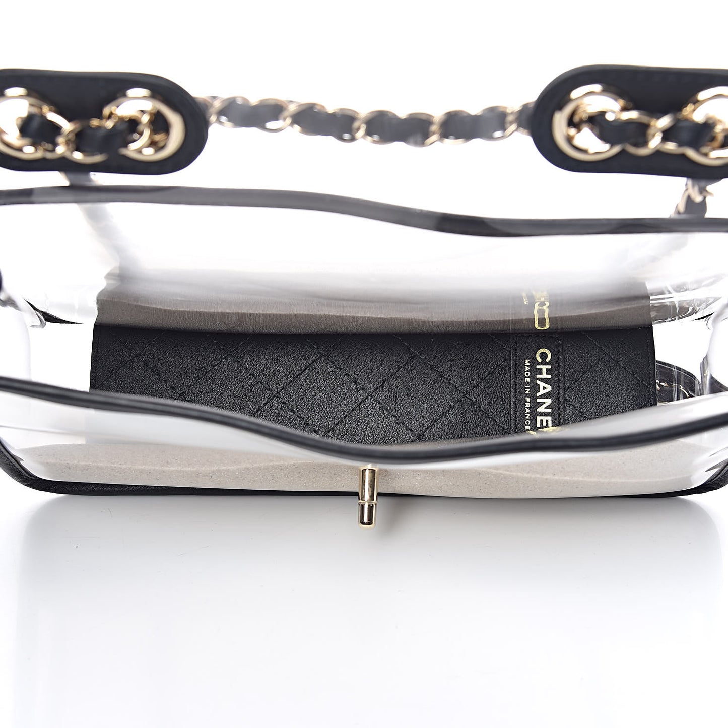 Lambskin PVC Medium Coco Sand Flap Black