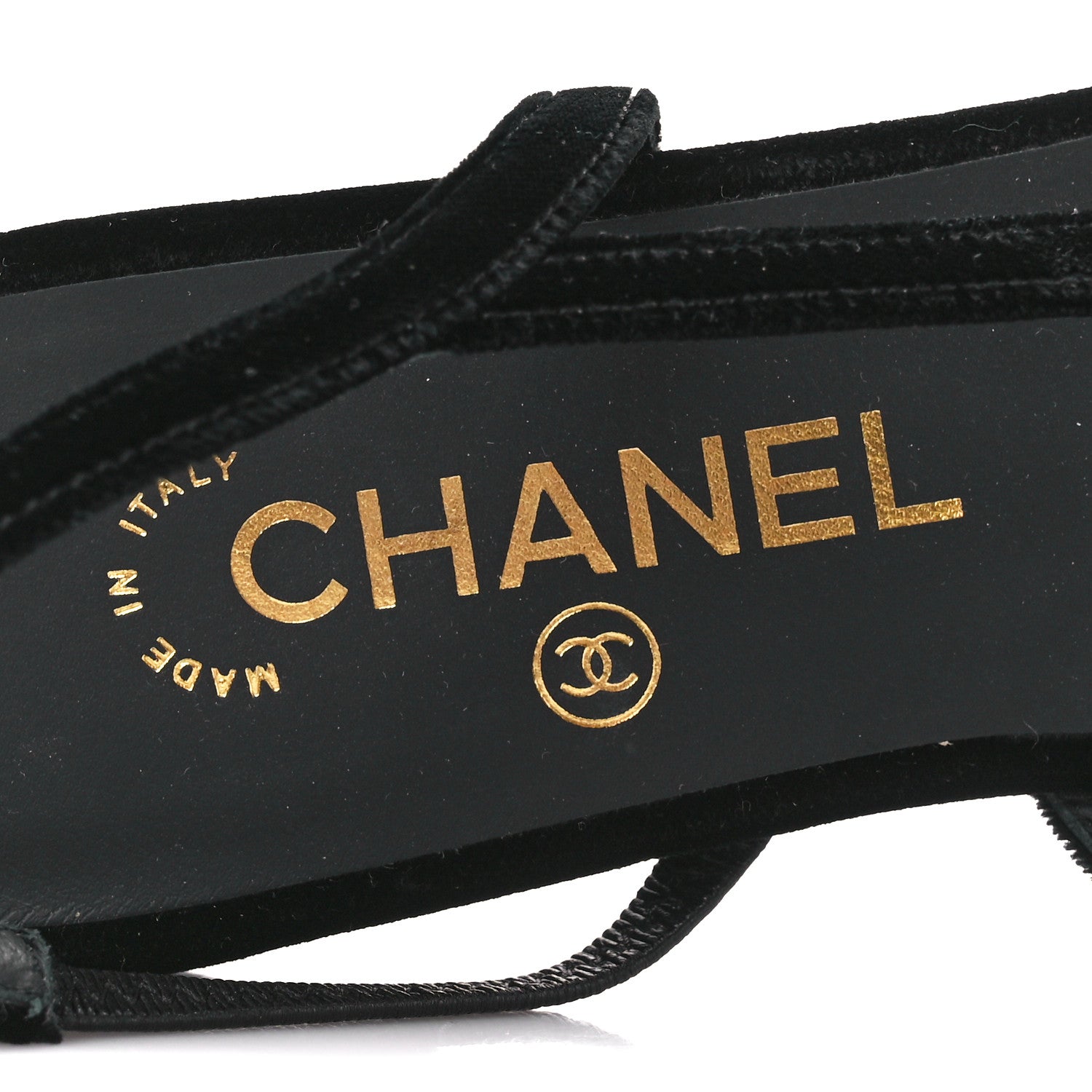 Chanel Velour Grosgrain Cap Toe Slingback Flats 38 Black 7 of 9