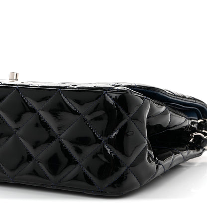 Chanel Patent Quilted Jumbo Double Flap Dark Blue 10 of 10