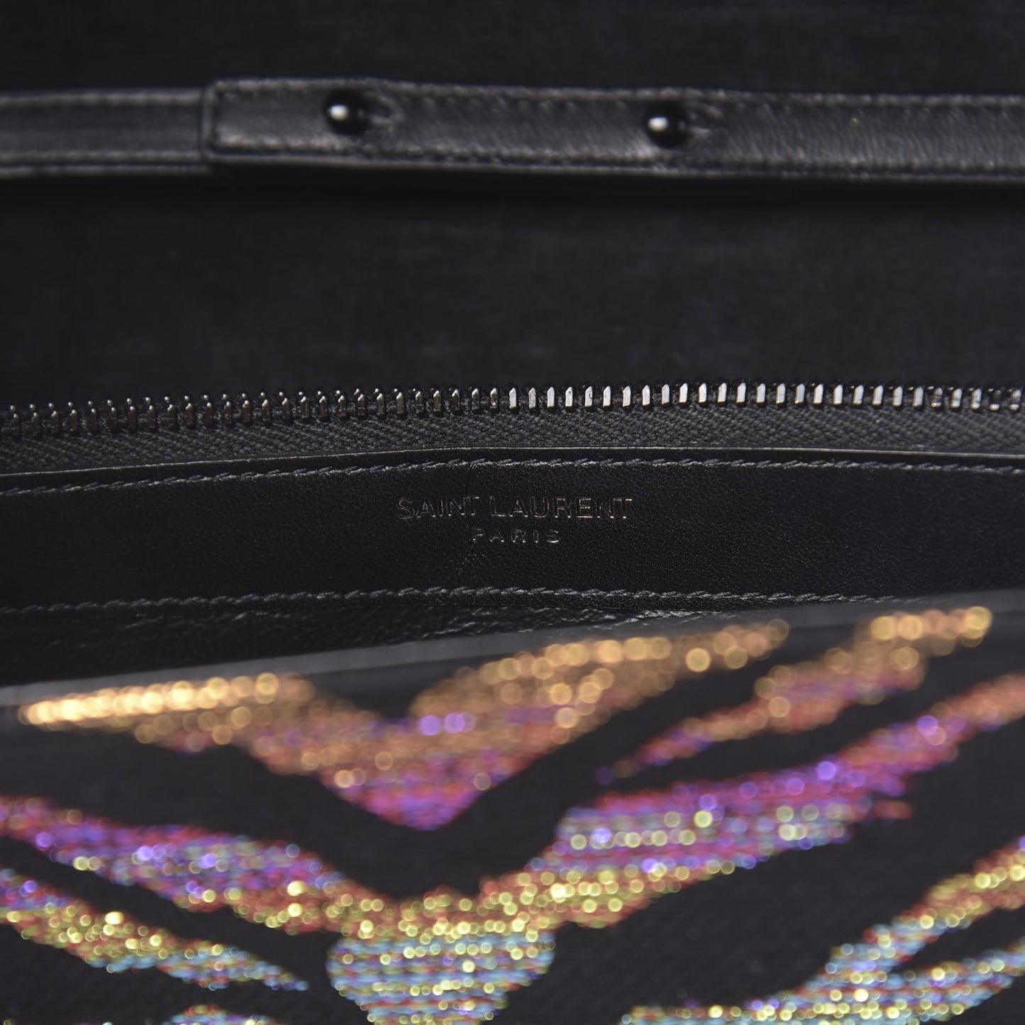 Tiger Burnout Monogram Chain Wallet Multicolor