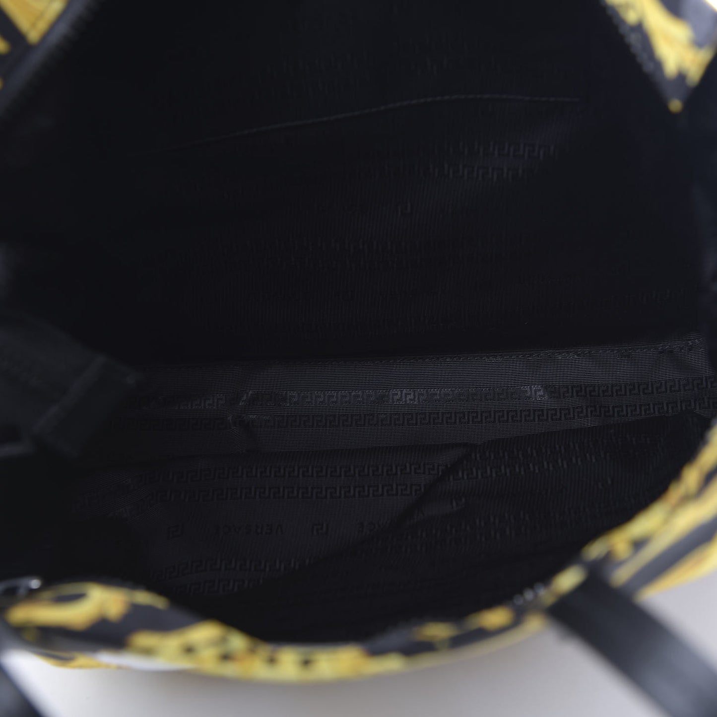 Nylon Baroque Print Tote Black
