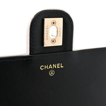 Chanel Lambskin Quilted Resin CC Mini Flap Bag Black White 6 of 12