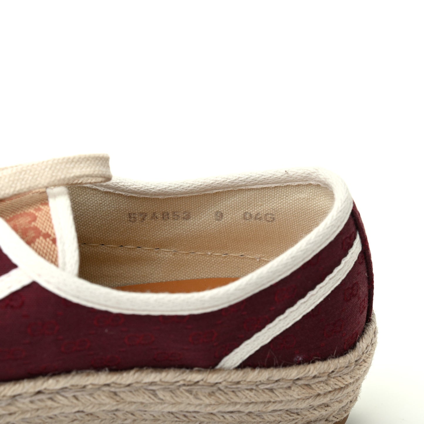 Jacquard Mini GG Monogram Mens Espadrille Sneakers 9 Burgundy Brick Red