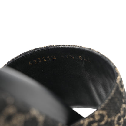 Gucci Jacquard Black Denim GG Monogram Angelina Platform 55mm Slide Sandals 39.5 Black Ivory 9 of 10