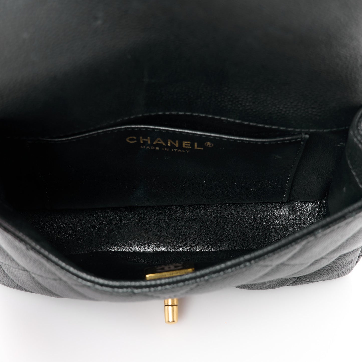 Caviar Quilted Mini Sweetheart Rectangular Flap Black