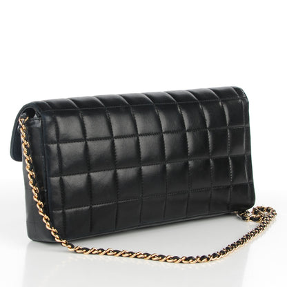 Chanel Lambskin Quilted East West Chocolate Bar Flap Black 3 of 9