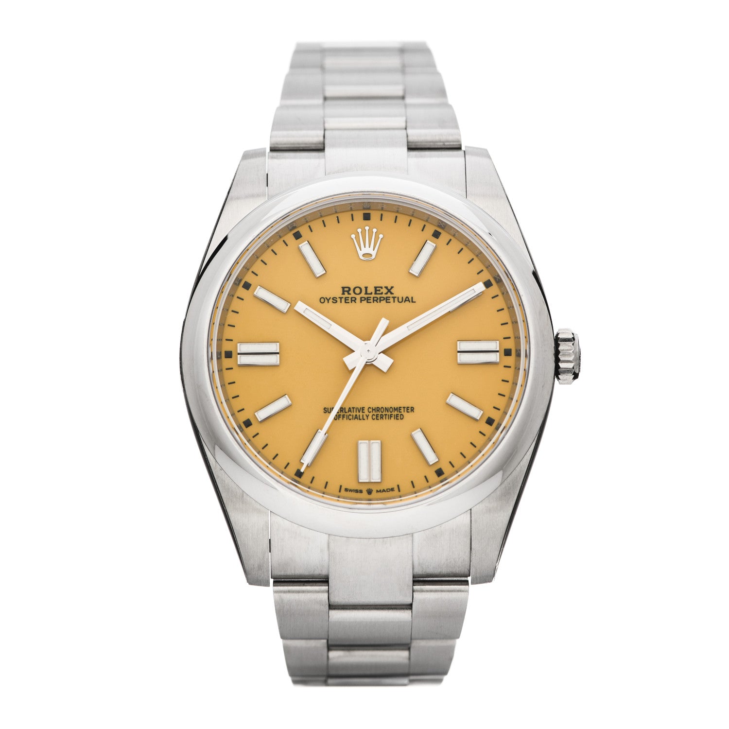 Rolex Stainless Steel 41mm Oyster Perpetual Watch Yellow 124300 1 of 5