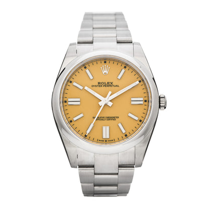 Rolex Stainless Steel 41mm Oyster Perpetual Watch Yellow 124300 1 of 5