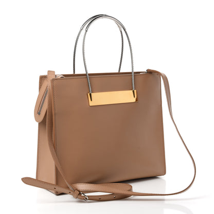 Balenciaga Soft Calfskin Small Cable Shopper Tote Blanc Creme 3 of 10