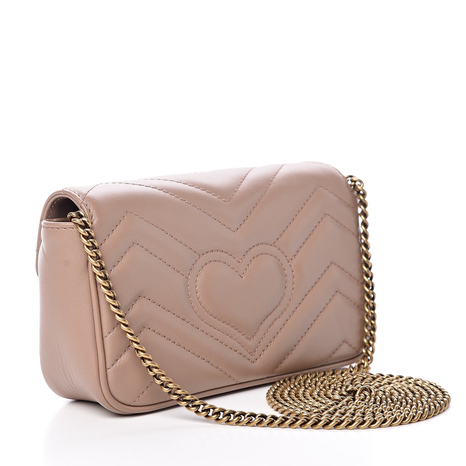Gucci Calfskin Matelasse Super Mini GG Marmont Shoulder Bag Porcelain Rose 3 of 9