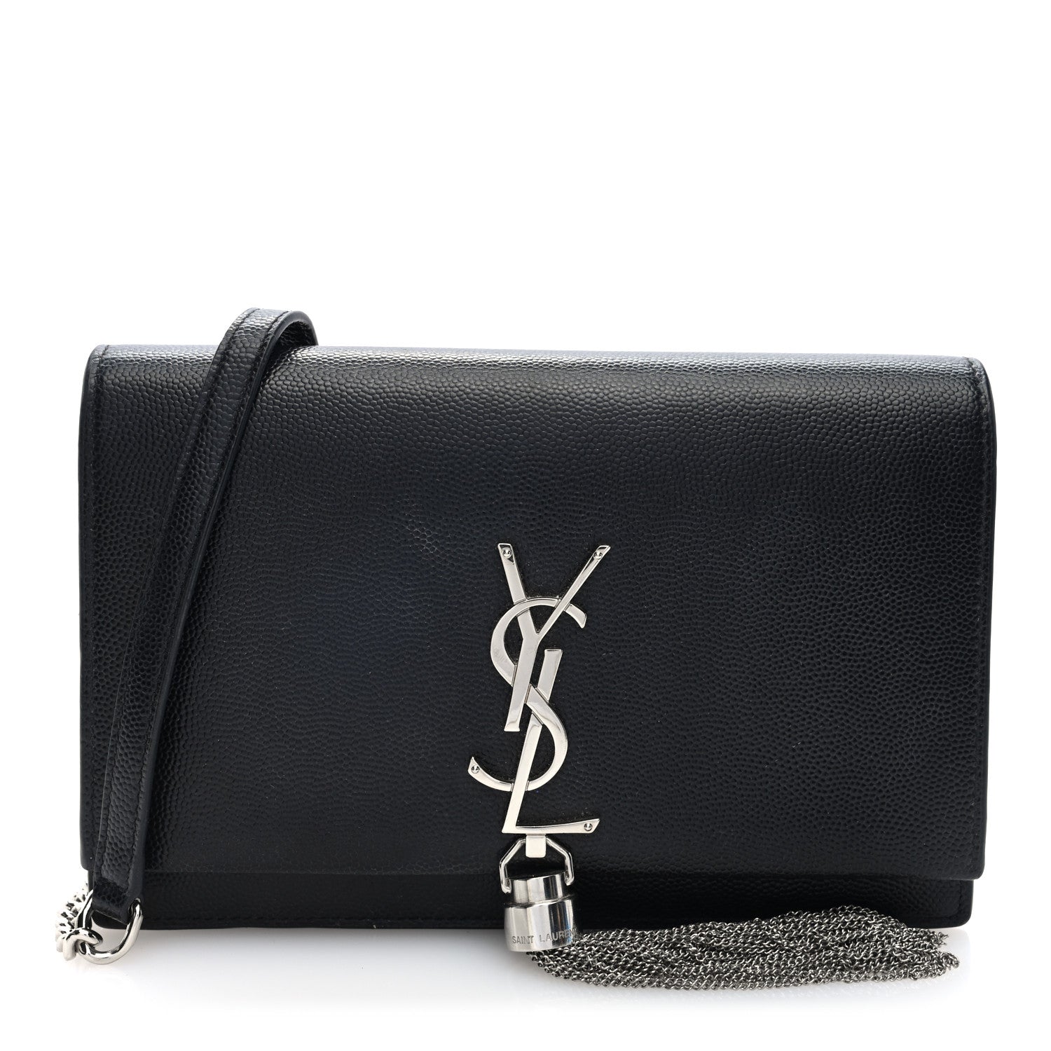 Saint Laurent Grain De Poudre Classic Monogram Kate Tassel Chain Wallet Black 1 of 9