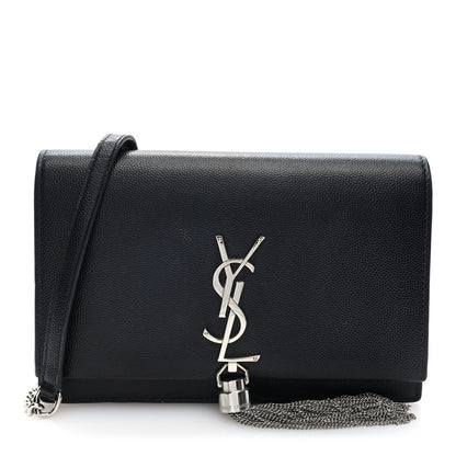 Saint Laurent Grain De Poudre Classic Monogram Kate Tassel Chain Wallet Black 1 of 9
