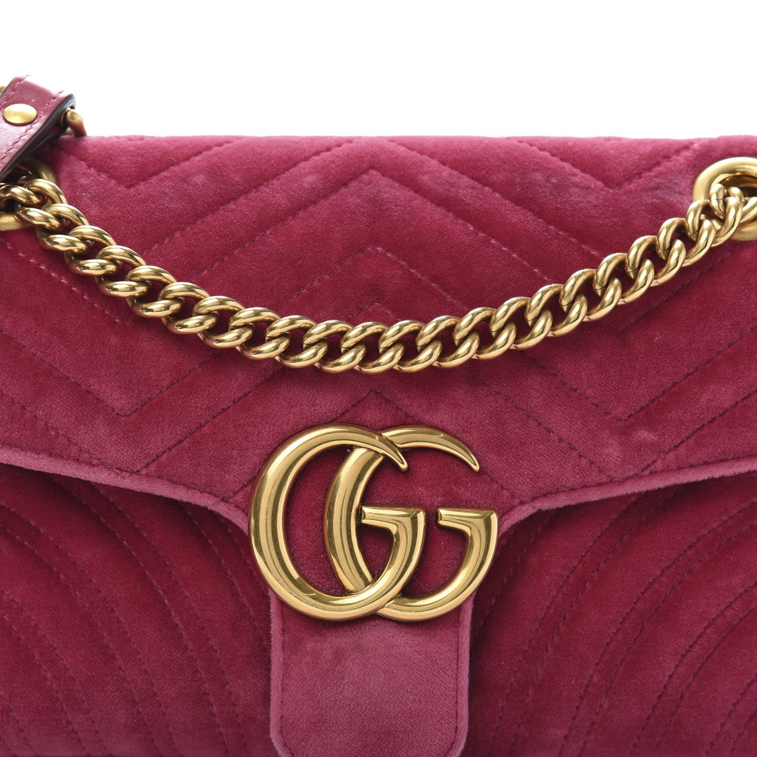 Gucci Velvet Matelasse Small GG Marmont Shoulder Bag Light Raspberry Rose 14 of 14