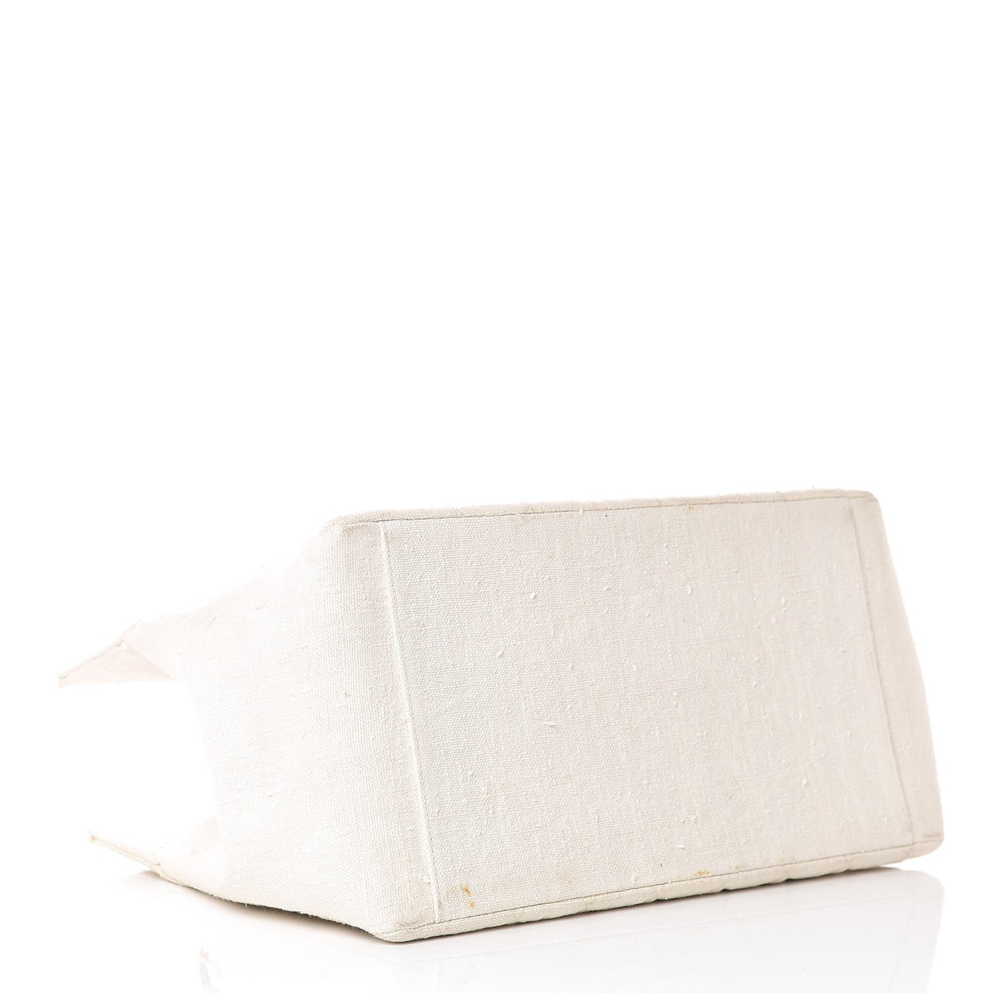 Linen Quilted CC Shopping Tote Beige