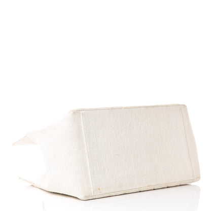 Chanel Linen Quilted CC Shopping Tote Beige 4 of 21