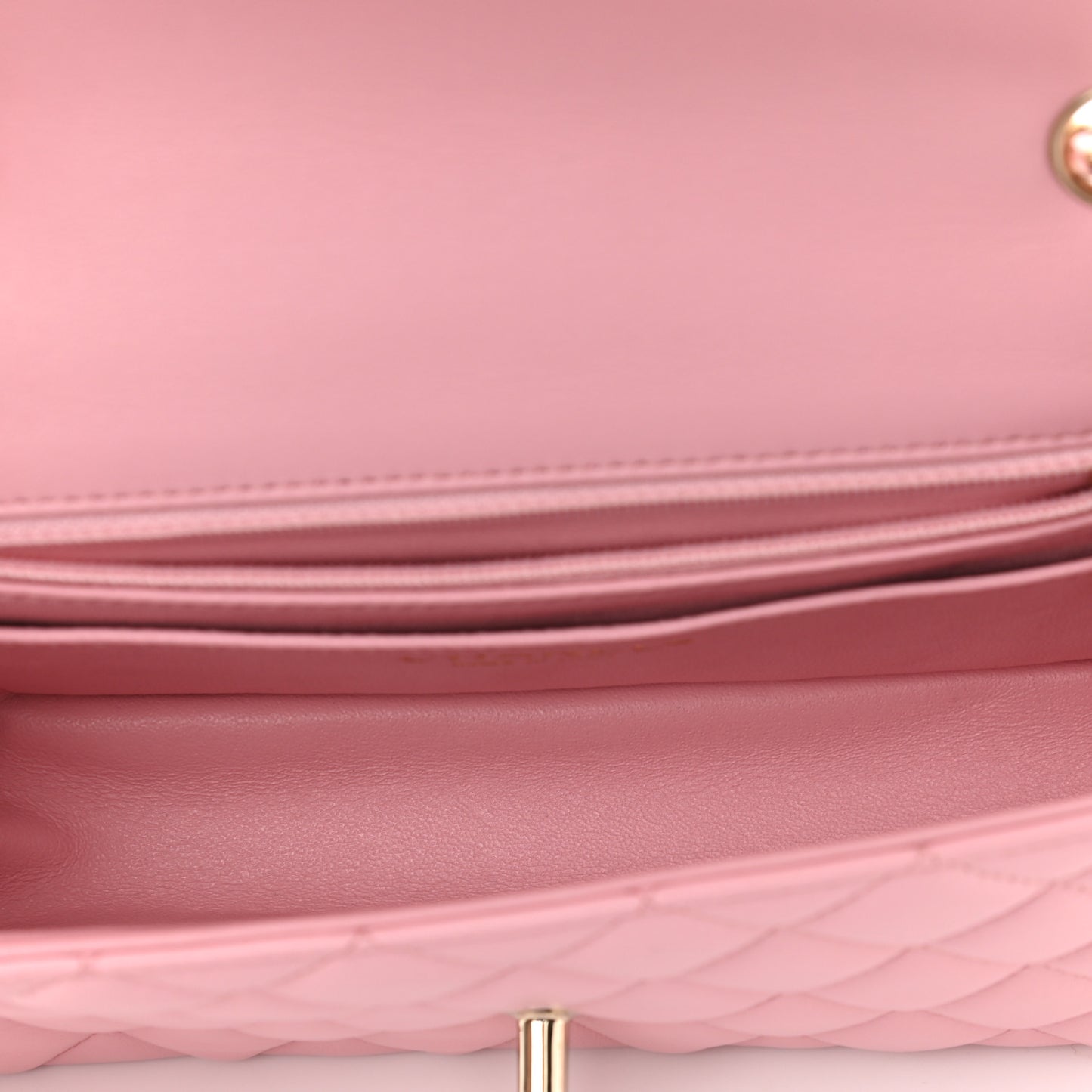 Lambskin Quilted Mini Rectangular Flap Light Pink