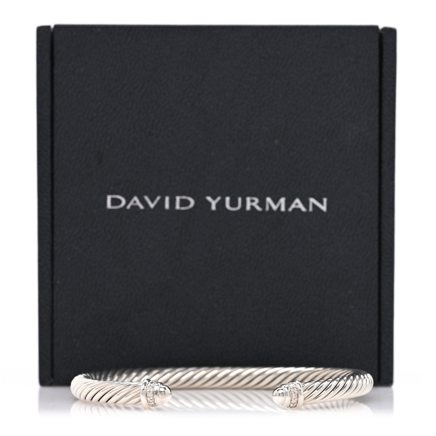 Sterling Silver Diamond 5mm Cable Classics Dome Bracelet