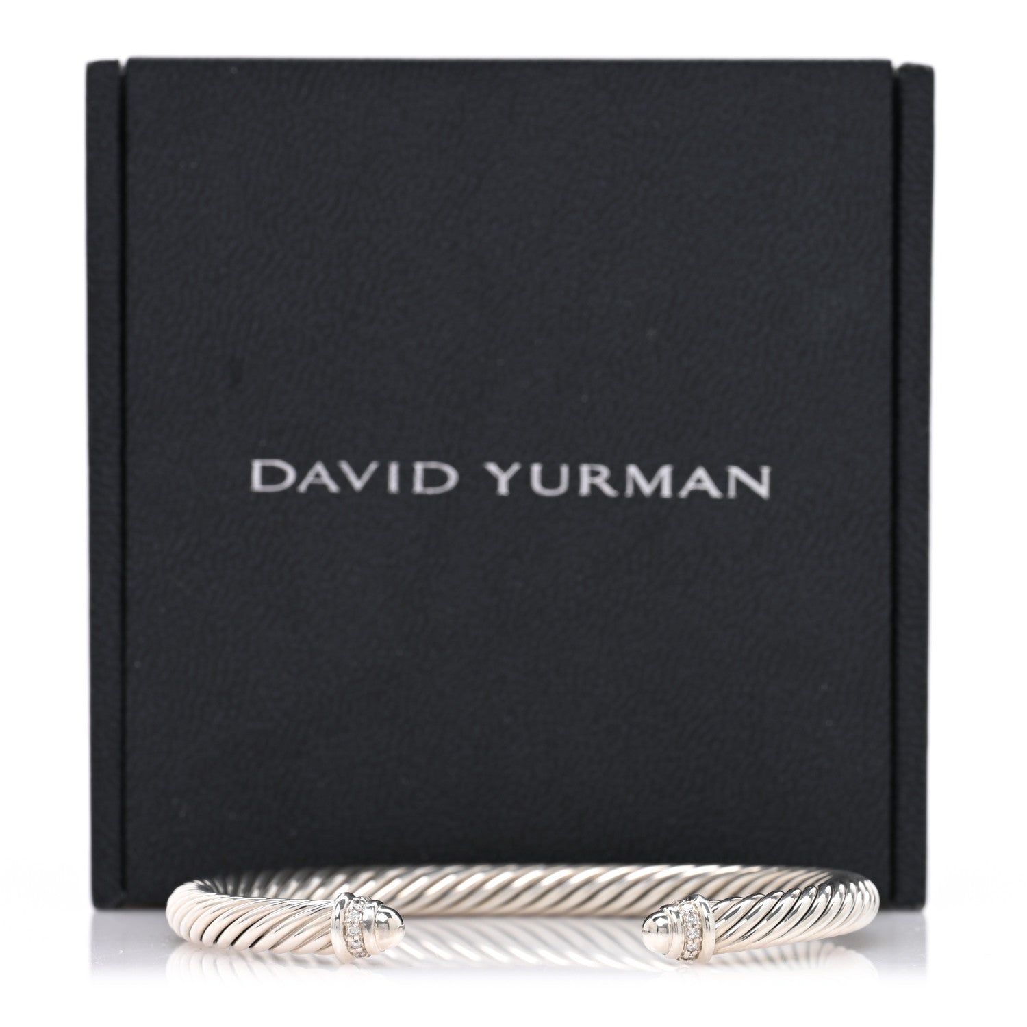 David Yurman Sterling Silver Diamond 5mm Cable Classics Dome Bracelet 4 of 4