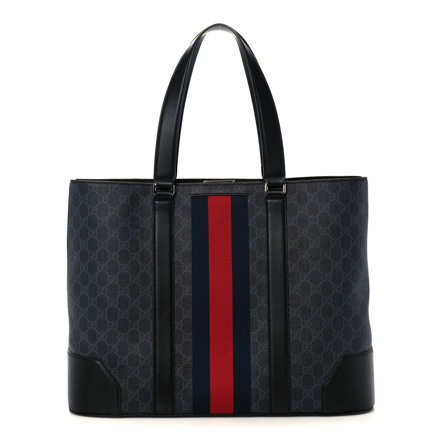 GG Supreme Monogram Web Tote Black Grey