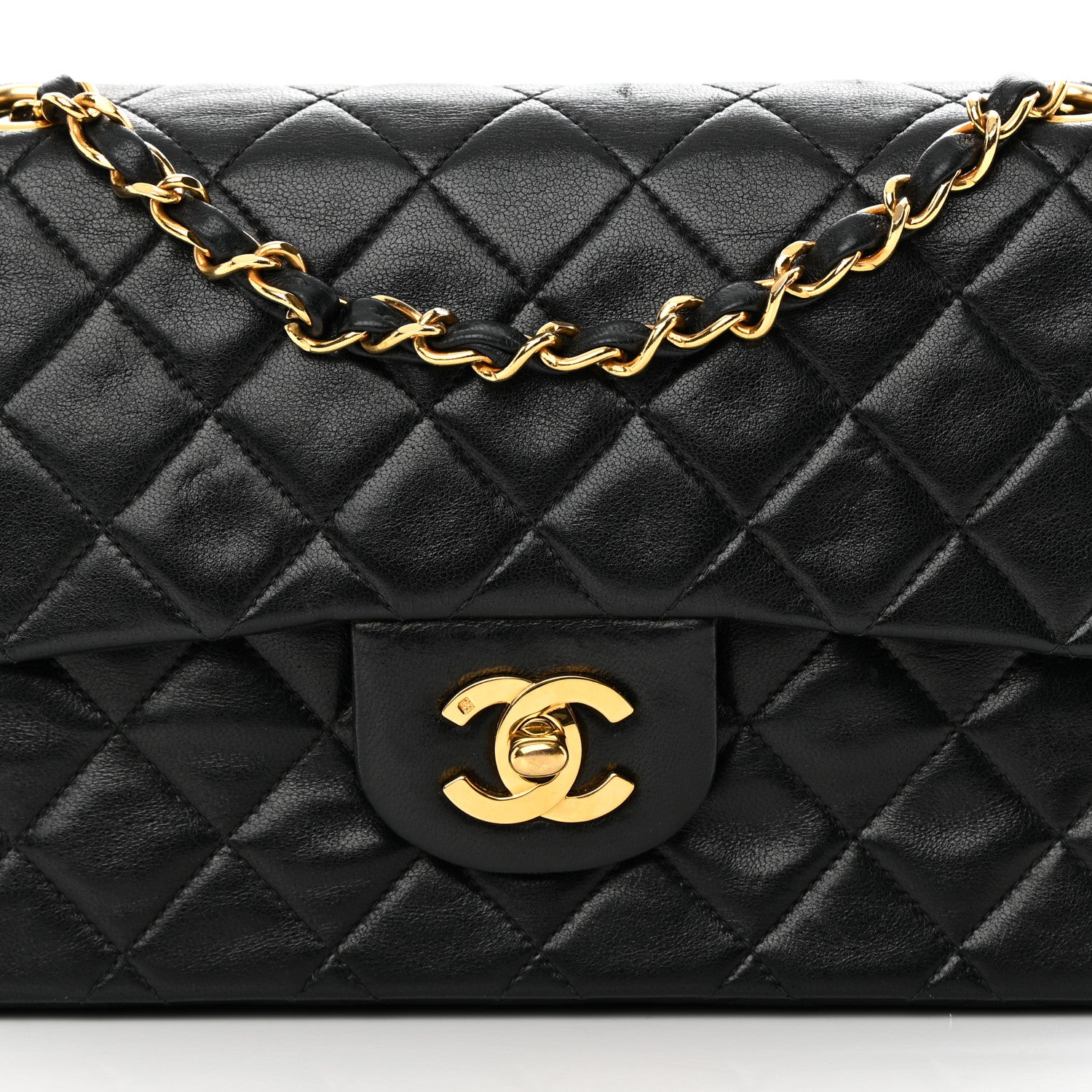 Chanel Lambskin Quilted Small Double Flap Black 9 of 16
