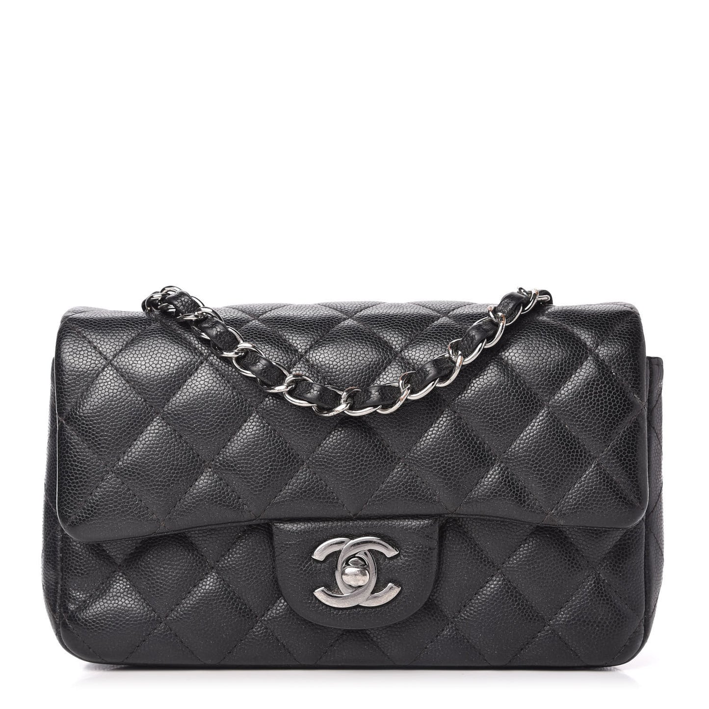 Caviar Quilted Mini Rectangular Flap Black