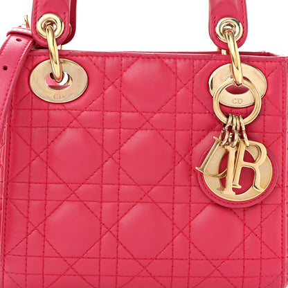Christian Dior Lambskin Cannage Mini Lady Dior Fuchsia 7 of 10