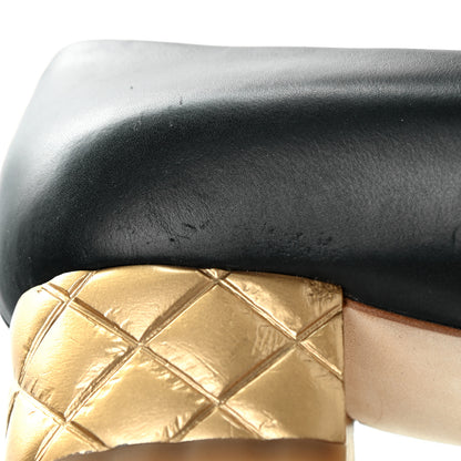 Chanel Calfskin Pearl Camellia Pumps 38.5 Black Gold 9 of 9