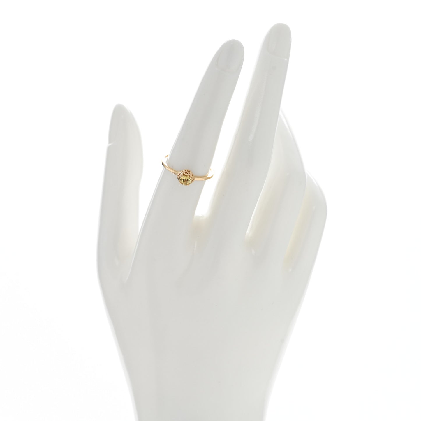 18K Yellow Gold Yellow Beryl Interlocking G Ring 54 7