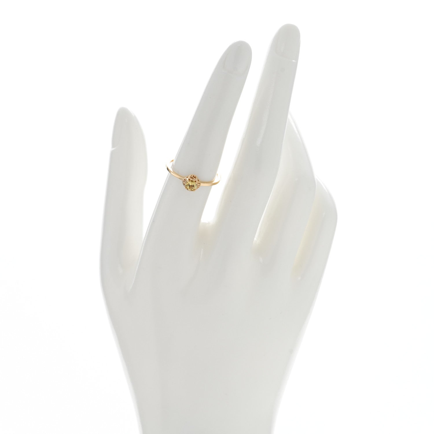 Gucci 18K Yellow Gold Yellow Beryl Interlocking G Ring 54 7 2 of 4