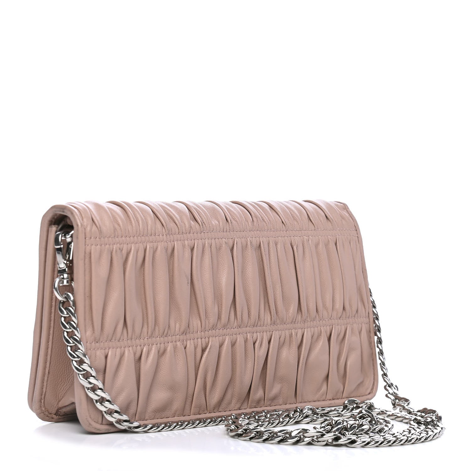 Prada Nappa Gaufre Wallet On Chain Orchidea 2 of 4
