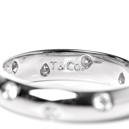 Tiffany Platinum Diamond 4mm Etoile Band Ring 51 5.75 5 of 5